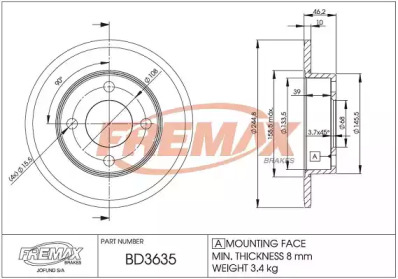 Тормозной диск (FREMAX: BD-3635)