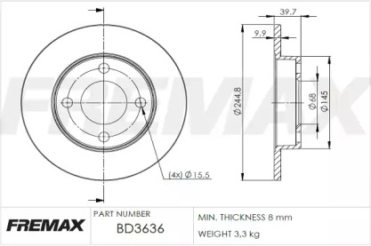 Тормозной диск (FREMAX: BD-3636)