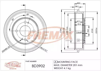 Тормозный барабан (FREMAX: BD-3902)