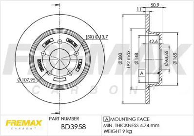 Тормозной диск (FREMAX: BD-3958)