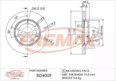 Тормозной диск (FREMAX: BD-4009)