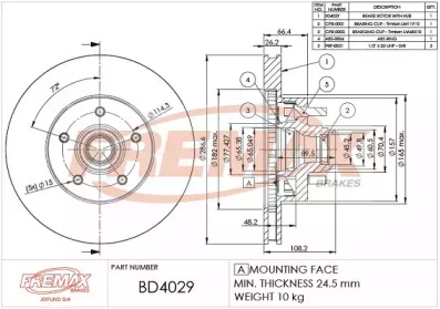 Тормозной диск (FREMAX: BD-4029)