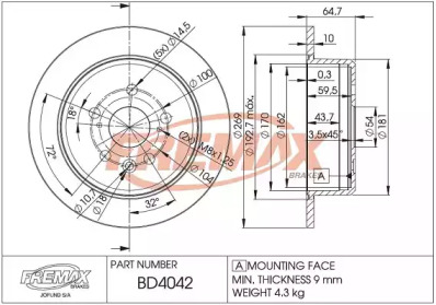 Тормозной диск (FREMAX: BD-4042)