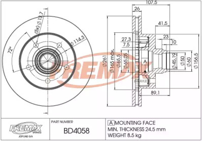 Тормозной диск (FREMAX: BD-4058)