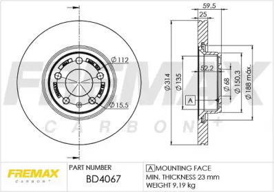 Тормозной диск (FREMAX: BD-4067)