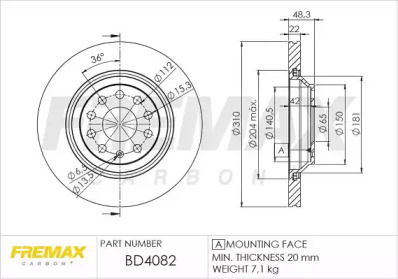 Тормозной диск (FREMAX: BD-4082)