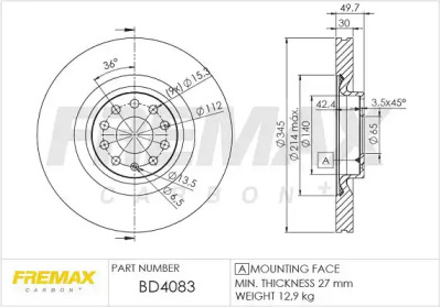 Тормозной диск (FREMAX: BD-4083)