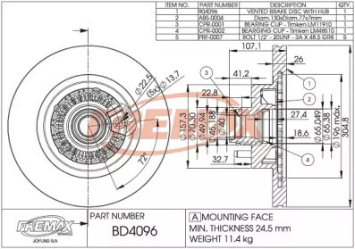 Тормозной диск (FREMAX: BD-4096)