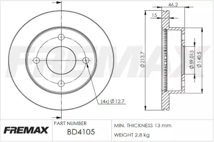 Тормозной диск (FREMAX: BD-4105)