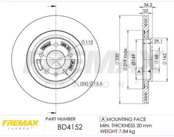 Тормозной диск (FREMAX: BD-4152)