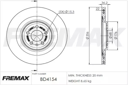 Тормозной диск (FREMAX: BD-4154)