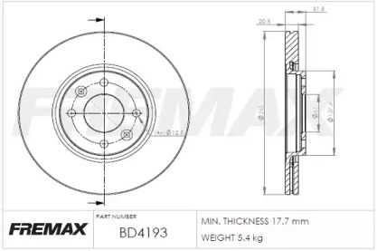 Тормозной диск (FREMAX: BD-4193)