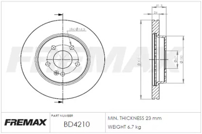 Тормозной диск (FREMAX: BD-4210)