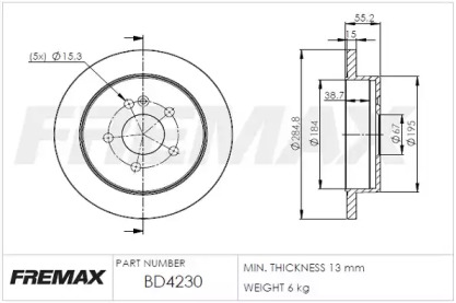 Тормозной диск (FREMAX: BD-4230)