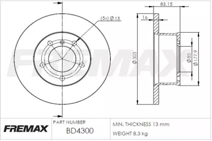 Тормозной диск (FREMAX: BD-4300)