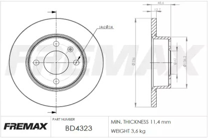 Тормозной диск (FREMAX: BD-4323)