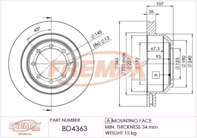 Тормозной диск (FREMAX: BD-4363)