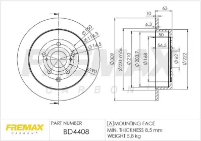 Тормозной диск (FREMAX: BD-4408)