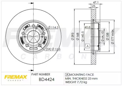 Тормозной диск (FREMAX: BD-4424)