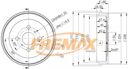 Тормозный барабан (FREMAX: BD-4445)