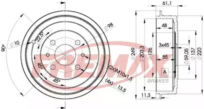 Тормозный барабан (FREMAX: BD-4593)