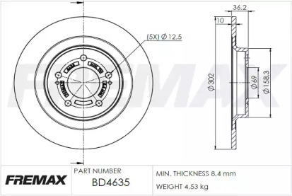 Тормозной диск (FREMAX: BD-4635)