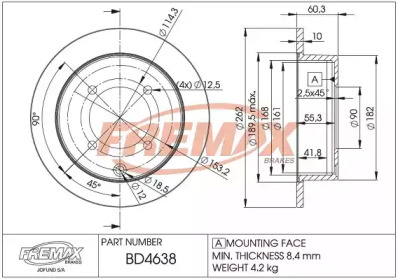 Тормозной диск (FREMAX: BD-4638)