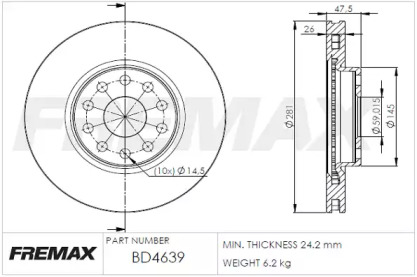 Тормозной диск (FREMAX: BD-4639)