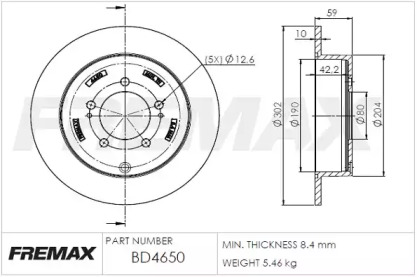 Тормозной диск (FREMAX: BD-4650)