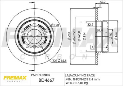 Тормозной диск (FREMAX: BD-4667)