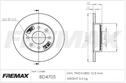 Тормозной диск (FREMAX: BD-4705)