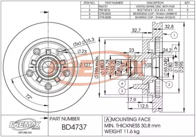 Тормозной диск (FREMAX: BD-4737)