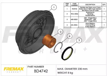 Тормозный барабан (FREMAX: BD-4742)