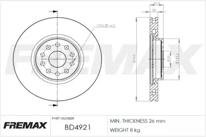 Тормозной диск (FREMAX: BD-4921)