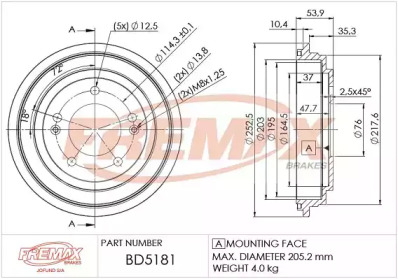 Тормозный барабан (FREMAX: BD-5181)