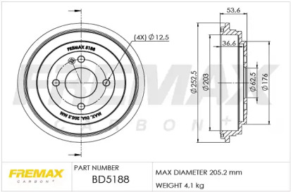 Тормозный барабан (FREMAX: BD-5188)