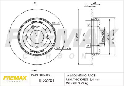 Тормозной диск (FREMAX: BD-5201)