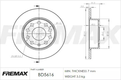 Тормозной диск (FREMAX: BD-5616)