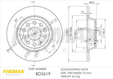 Тормозной диск (FREMAX: BD-5619)