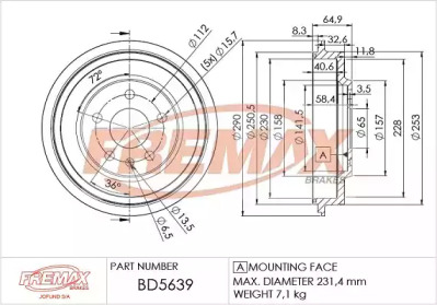 Тормозный барабан (FREMAX: BD-5639)