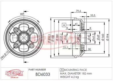 Тормозный барабан (FREMAX: BD-6033)