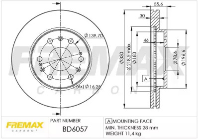 Тормозной диск (FREMAX: BD-6057)