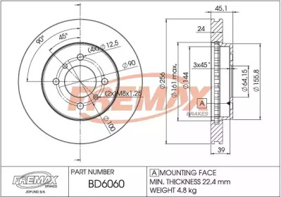 Тормозной диск (FREMAX: BD-6060)