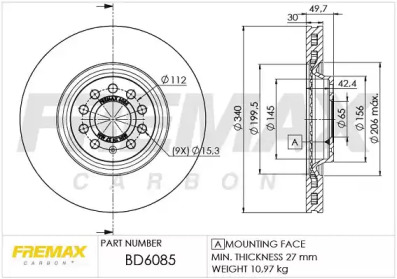 Тормозной диск (FREMAX: BD-6085)