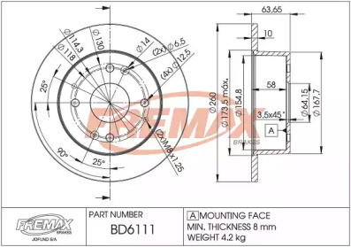 Тормозной диск (FREMAX: BD-6111)