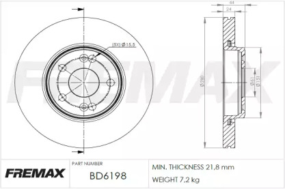 Тормозной диск (FREMAX: BD-6198)