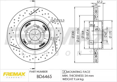 Тормозной диск (FREMAX: BD-6465)