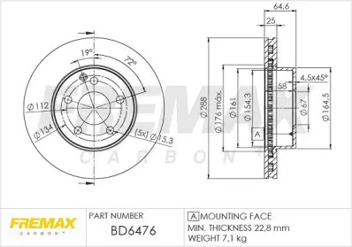 Тормозной диск (FREMAX: BD-6476)