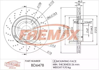 Тормозной диск (FREMAX: BD-6478)