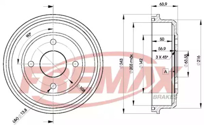 Тормозный барабан (FREMAX: BD-6632)